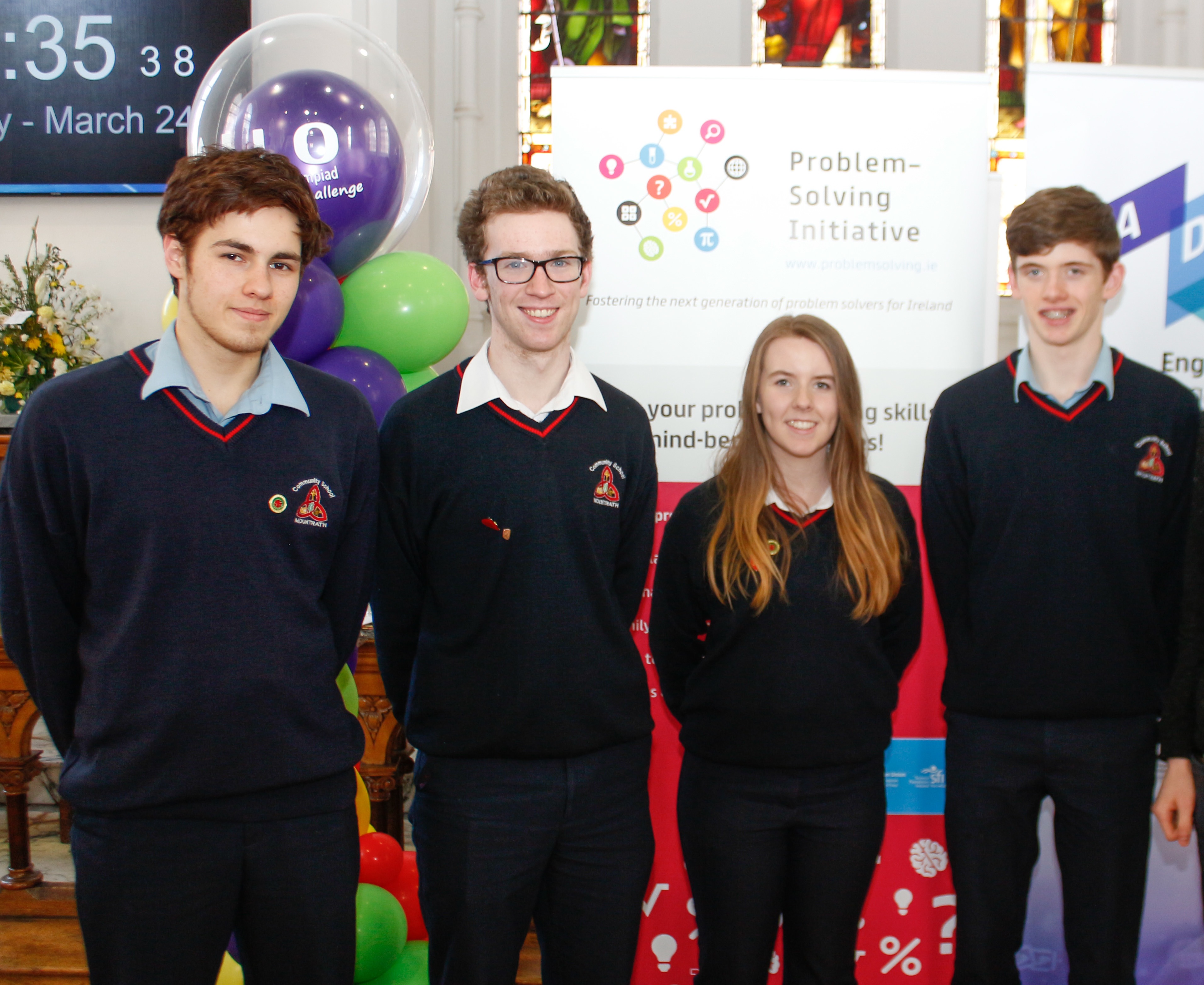 Award-winning Mountrath Community School students pictured at the AILO national final 2017