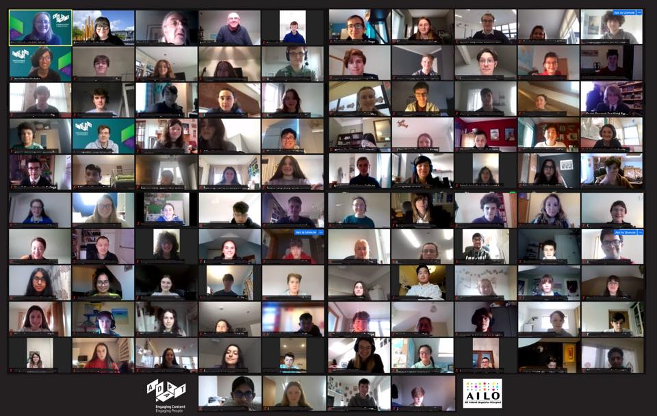 The AILO 2021 National Final taking place on Zoom